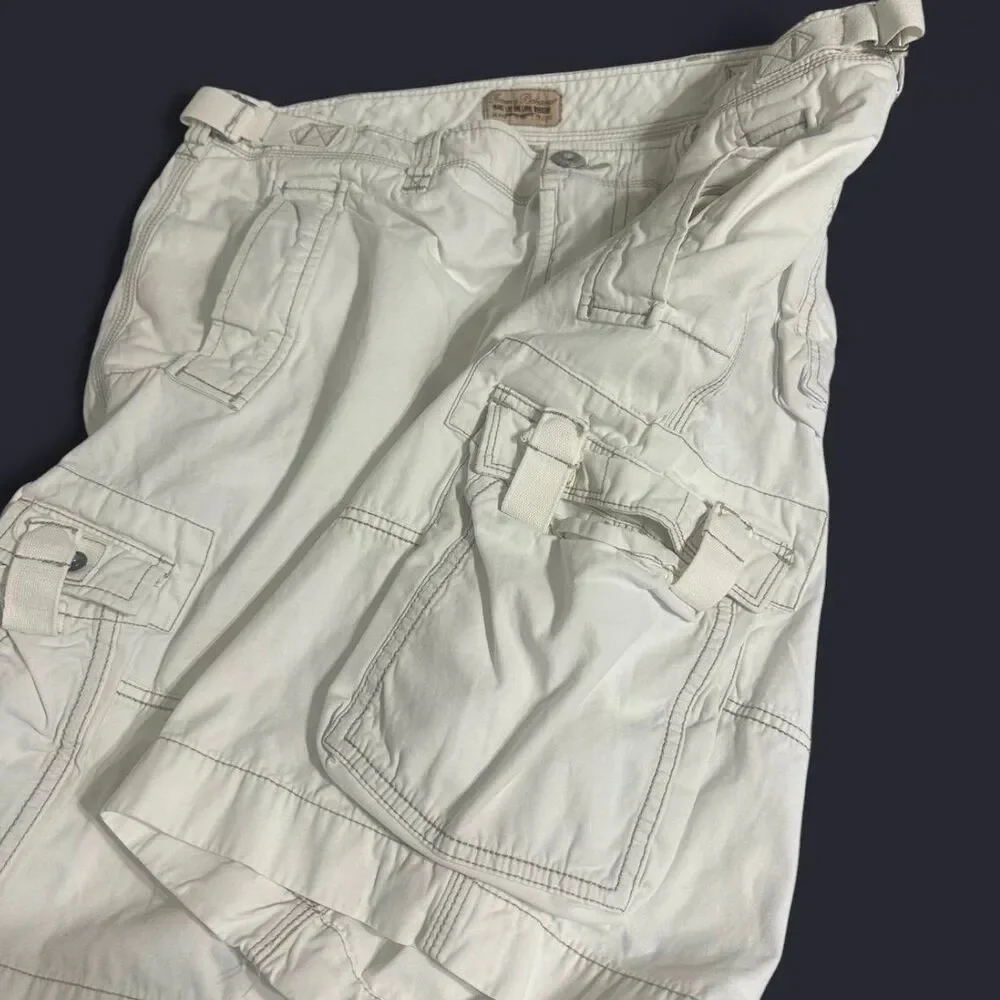 Tommy Bahama Men's White and Cream Cargo Shorts Size 36w 24L" #carg - Picture 3 of 6